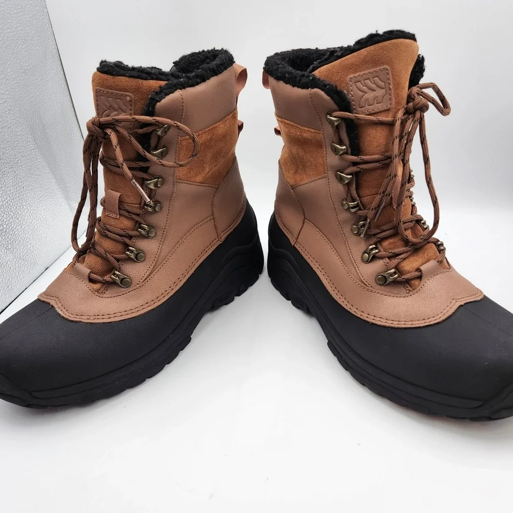 All‎ in Motion Boots Mens 10 Brown Winter Snow Hiking Thermolite Zip Gorpcore